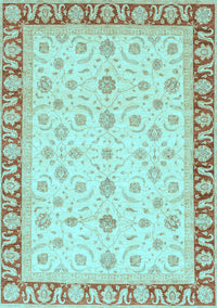 Oriental Light Blue Modern Rug, abs4051lblu