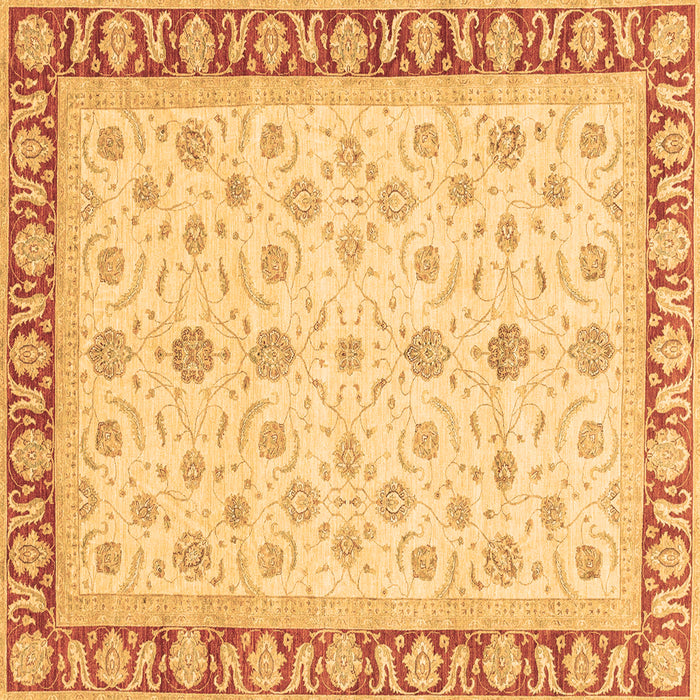 Square Machine Washable Oriental Brown Modern Rug, wshabs4051brn