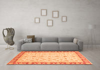 Machine Washable Oriental Orange Modern Rug, wshabs4051org