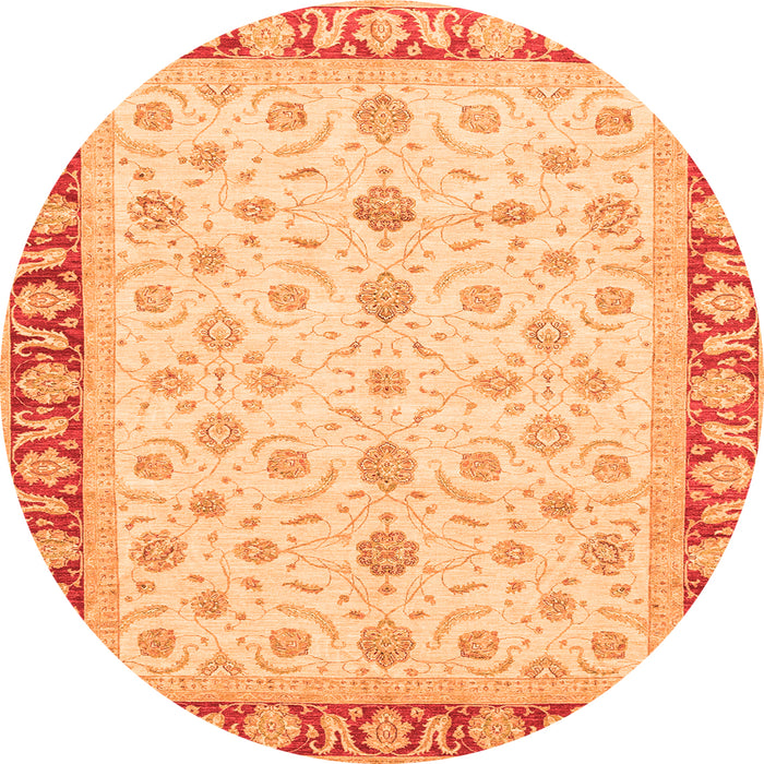 Round Oriental Orange Modern Rug, abs4051org