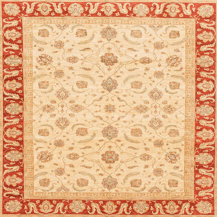 Square Abstract Orange Oriental Rug, abs4051