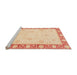 Sideview of Machine Washable Abstract Brown Gold Rug, wshabs4052