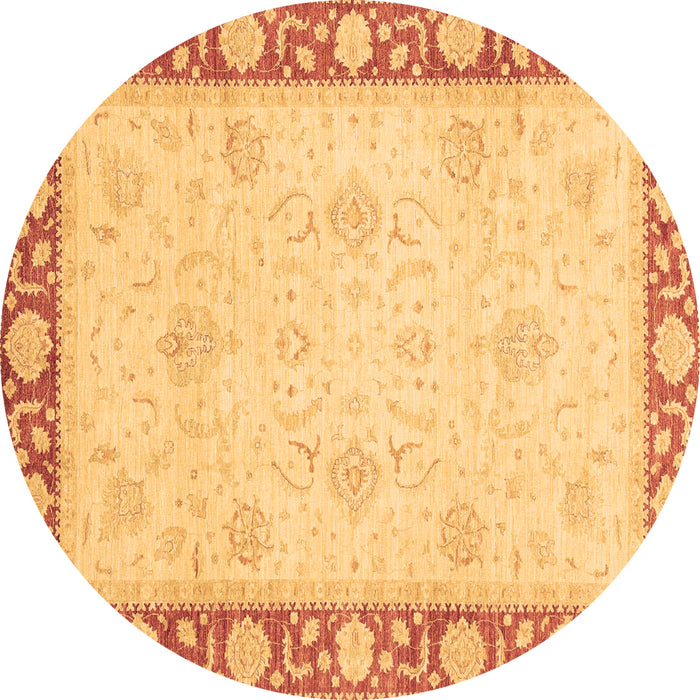 Round Oriental Brown Modern Rug, abs4052brn