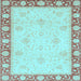 Square Oriental Light Blue Modern Rug, abs4052lblu