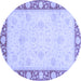 Round Oriental Blue Modern Rug, abs4052blu