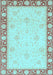 Oriental Light Blue Modern Rug, abs4052lblu