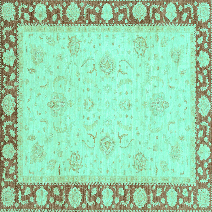 Square Oriental Turquoise Modern Rug, abs4052turq