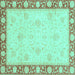 Square Oriental Turquoise Modern Rug, abs4052turq