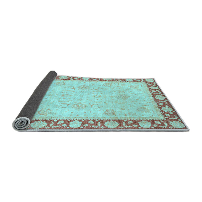 Sideview of Oriental Light Blue Modern Rug, abs4052lblu