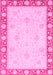 Machine Washable Oriental Pink Modern Rug, wshabs4052pnk