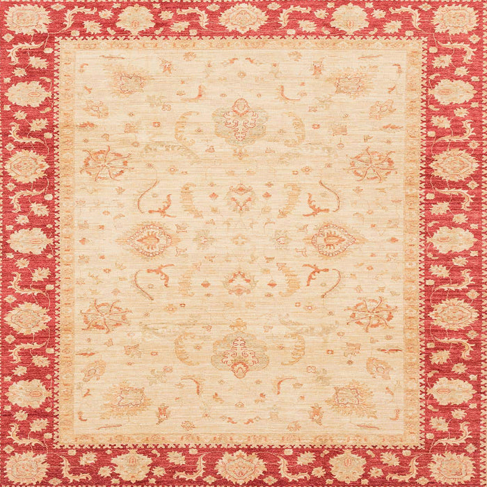 Square Abstract Brown Gold Oriental Rug, abs4052