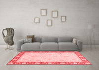 Machine Washable Oriental Red Modern Rug, wshabs4052red