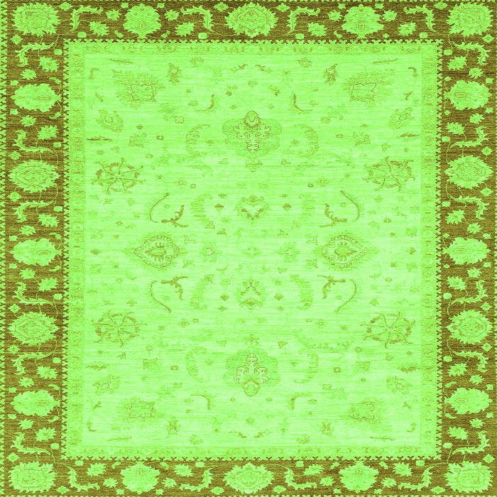 Square Machine Washable Oriental Green Modern Area Rugs, wshabs4052grn
