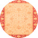 Round Oriental Orange Modern Rug, abs4052org