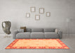 Machine Washable Oriental Orange Modern Area Rugs in a Living Room, wshabs4052org