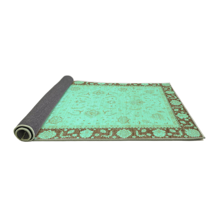 Sideview of Oriental Turquoise Modern Rug, abs4052turq