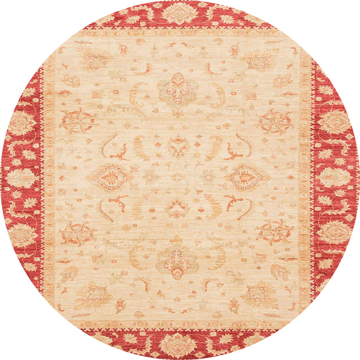 Round Machine Washable Abstract Brown Gold Rug, wshabs4052