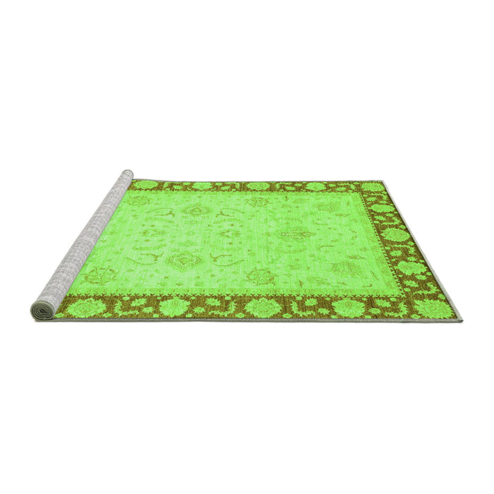 Sideview of Machine Washable Oriental Green Modern Area Rugs, wshabs4052grn