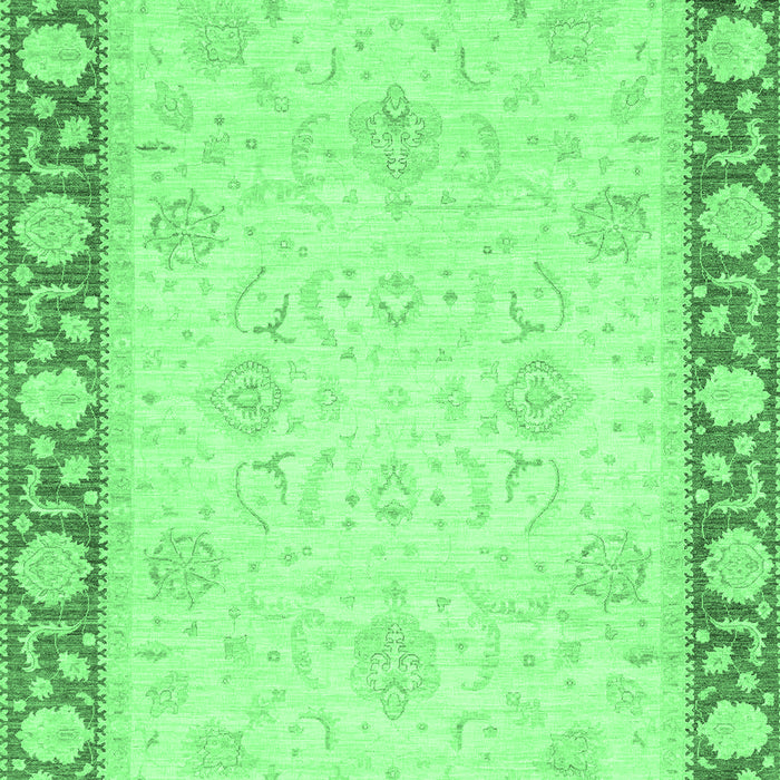 Machine Washable Oriental Emerald Green Modern Area Rugs, wshabs4052emgrn