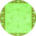 Round Oriental Green Modern Rug, abs4052grn