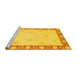 Sideview of Machine Washable Oriental Yellow Modern Rug, wshabs4052yw