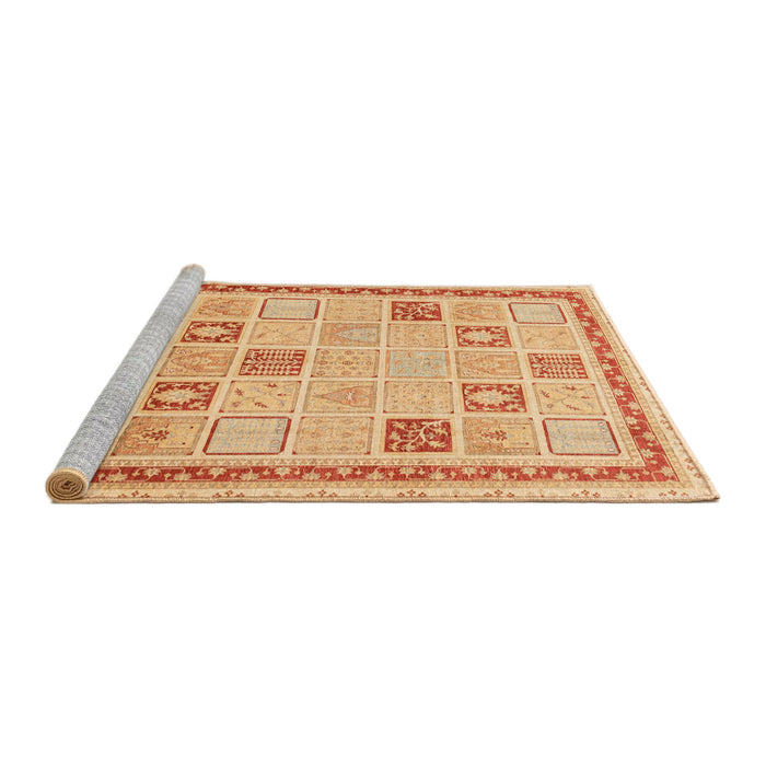 Sideview of Machine Washable Abstract Orange Rug, wshabs4053