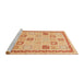 Sideview of Machine Washable Abstract Orange Rug, wshabs4053