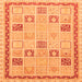 Square Machine Washable Oriental Orange Modern Area Rugs, wshabs4053org