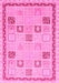 Machine Washable Oriental Pink Modern Rug, wshabs4053pnk