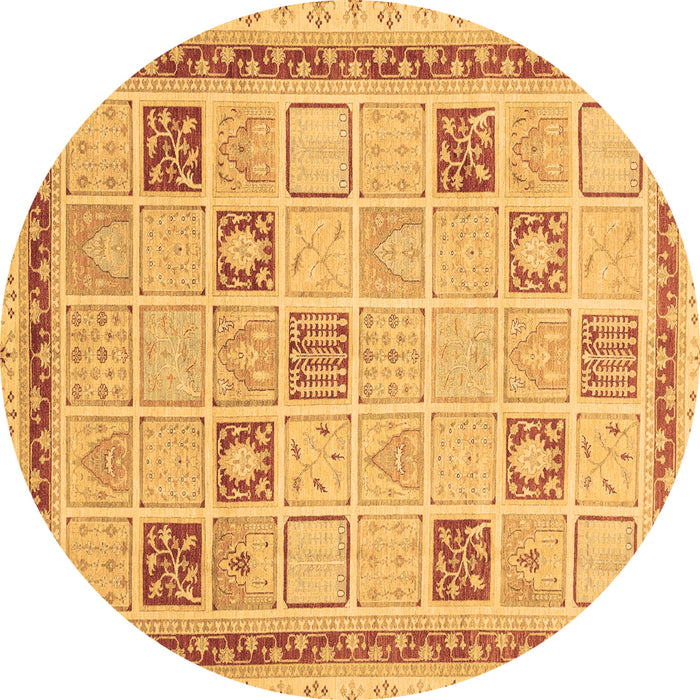 Round Oriental Brown Modern Rug, abs4053brn