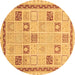 Round Oriental Brown Modern Rug, abs4053brn