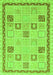 Machine Washable Oriental Green Modern Area Rugs, wshabs4053grn