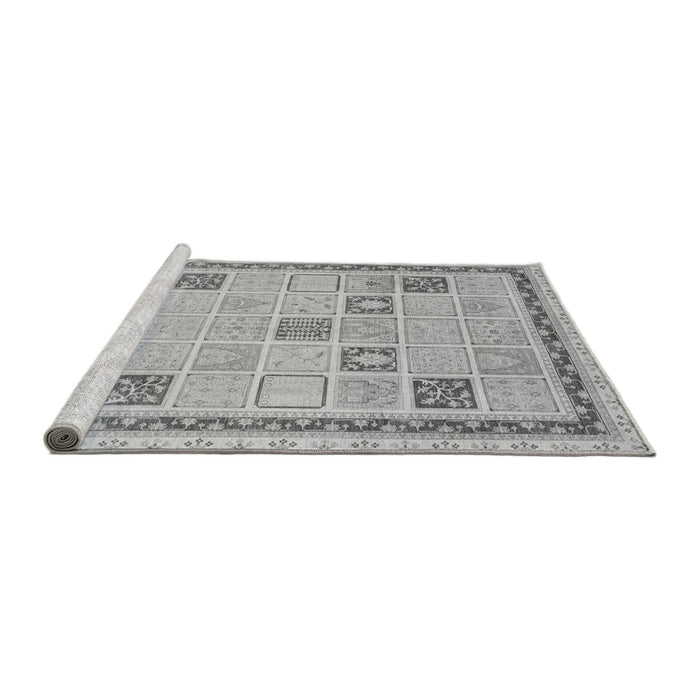 Sideview of Machine Washable Oriental Gray Modern Rug, wshabs4053gry