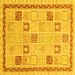 Square Oriental Yellow Modern Rug, abs4053yw