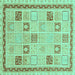 Square Oriental Turquoise Modern Rug, abs4053turq