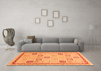 Machine Washable Oriental Orange Modern Rug, wshabs4053org