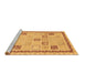 Sideview of Machine Washable Oriental Brown Modern Rug, wshabs4053brn