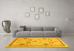 Machine Washable Oriental Yellow Modern Rug in a Living Room, wshabs4053yw