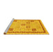 Sideview of Machine Washable Oriental Yellow Modern Rug, wshabs4053yw