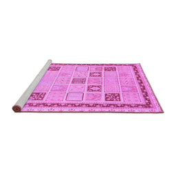 Sideview of Machine Washable Oriental Purple Modern Area Rugs, wshabs4053pur