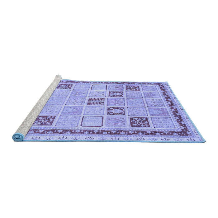 Sideview of Machine Washable Oriental Blue Modern Rug, wshabs4053blu