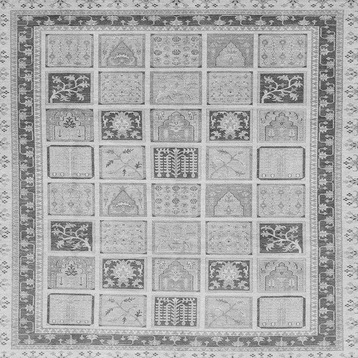 Square Machine Washable Oriental Gray Modern Rug, wshabs4053gry