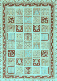 Oriental Light Blue Modern Rug, abs4053lblu