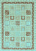 Machine Washable Oriental Light Blue Modern Rug, wshabs4053lblu