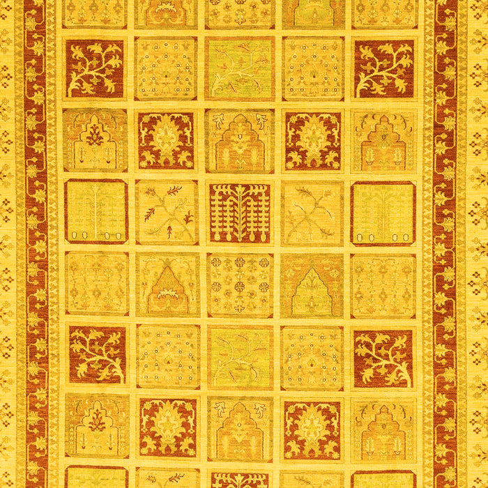 Machine Washable Oriental Yellow Modern Rug, wshabs4053yw