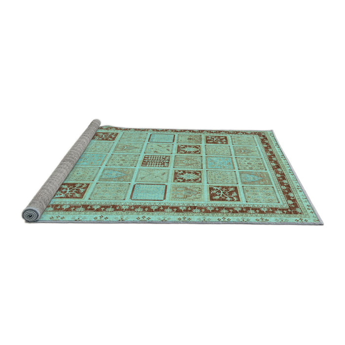 Sideview of Machine Washable Oriental Light Blue Modern Rug, wshabs4053lblu