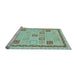 Sideview of Machine Washable Oriental Light Blue Modern Rug, wshabs4053lblu