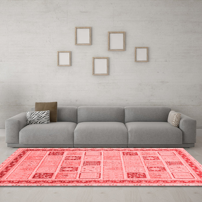 Modern Red Washable Rugs