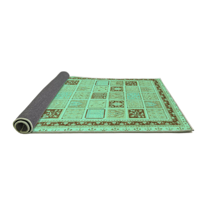 Sideview of Oriental Turquoise Modern Rug, abs4053turq