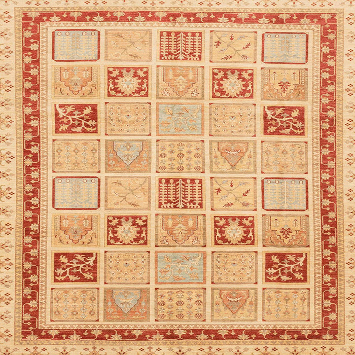 Square Machine Washable Abstract Orange Rug, wshabs4053